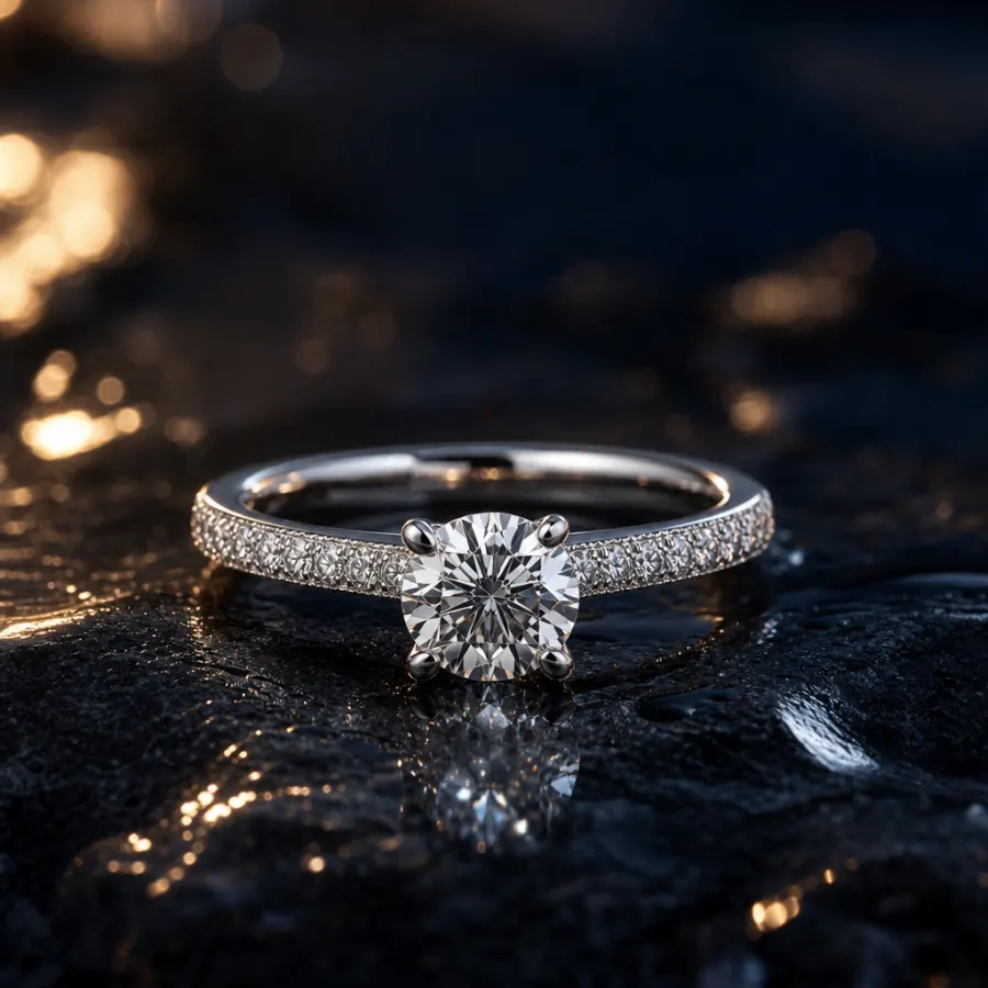 Aurora Ring, diamantring i 18K hvitt gull