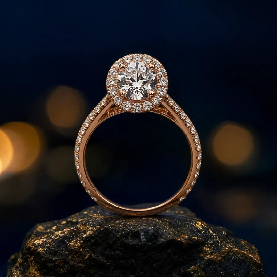 Signatur Diamantring i 18K roségull