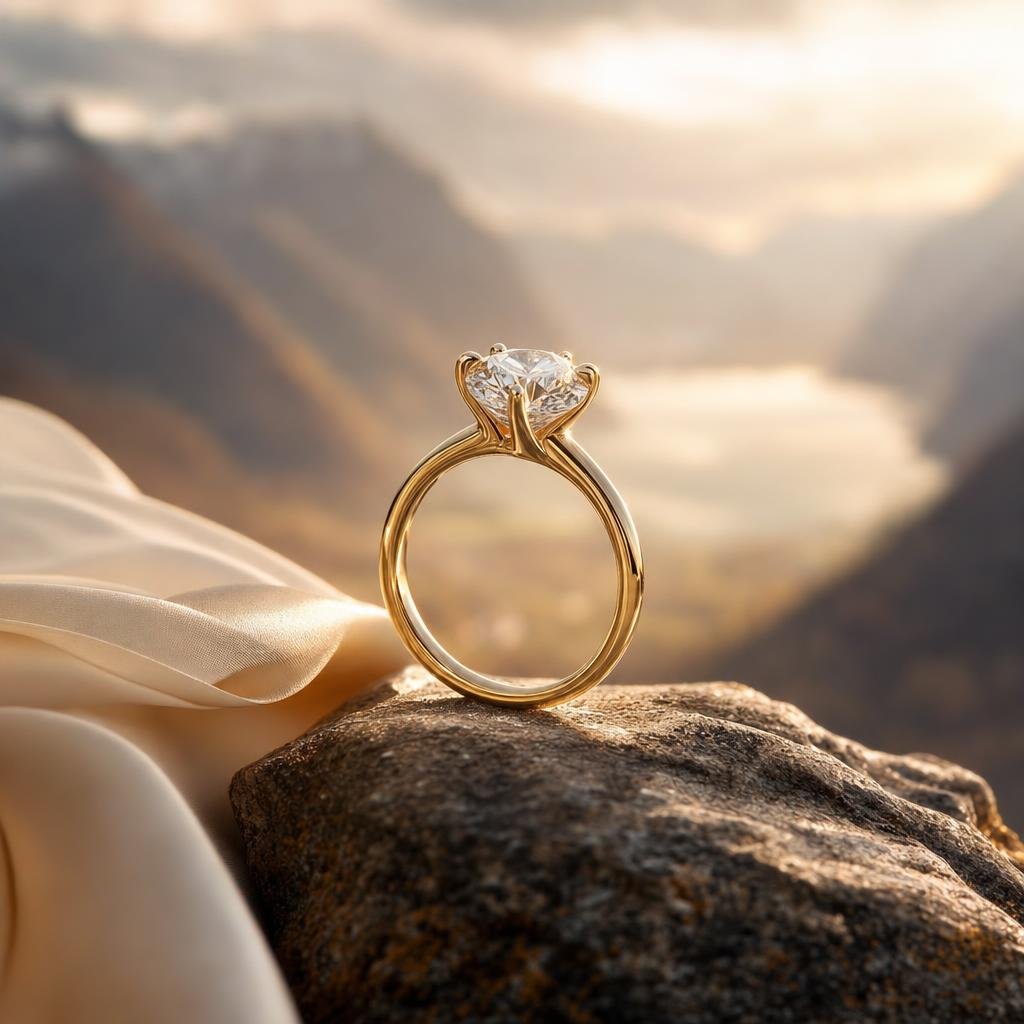 Forlovelsesring med diamant