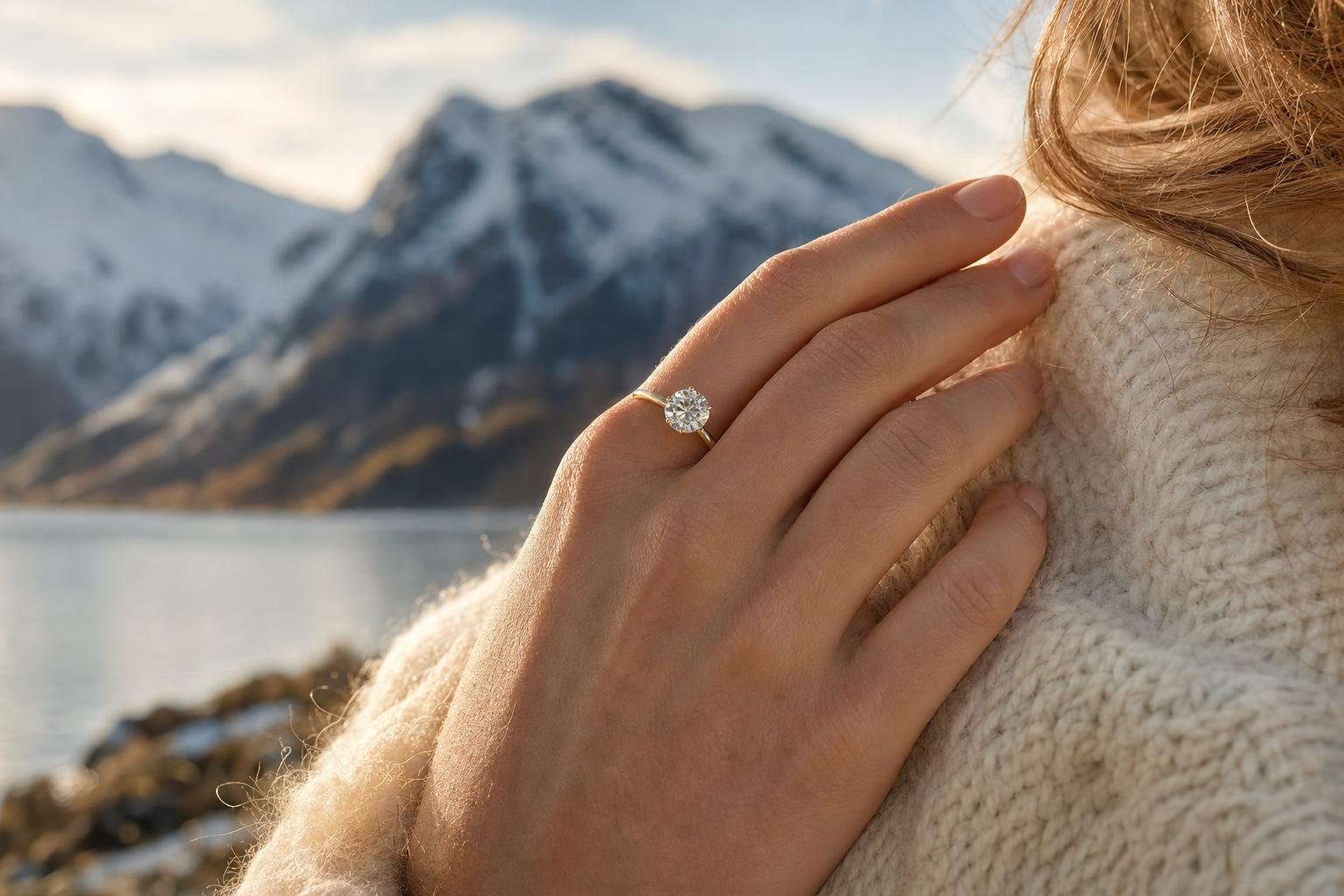Hånd med forlovelsesring fra SAGA